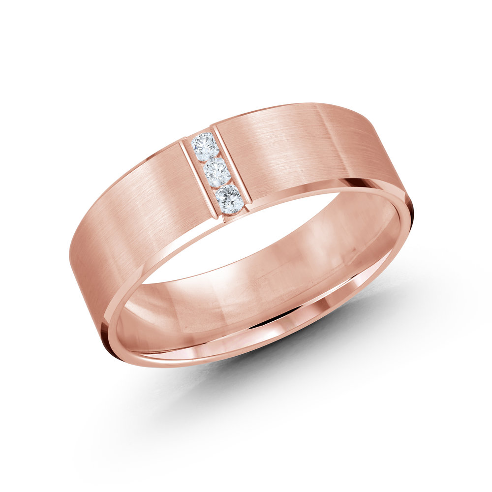Pink Gold Men's Ring Size 7mm (JMD-509-7P10)